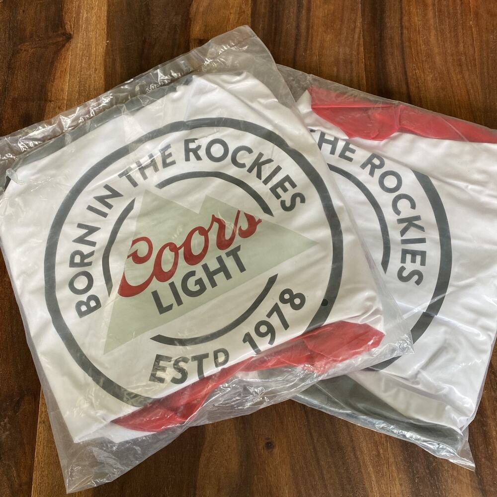 2 New Coors Light Inflatable Beach Ball Born In The Rockies Large 28” White Red